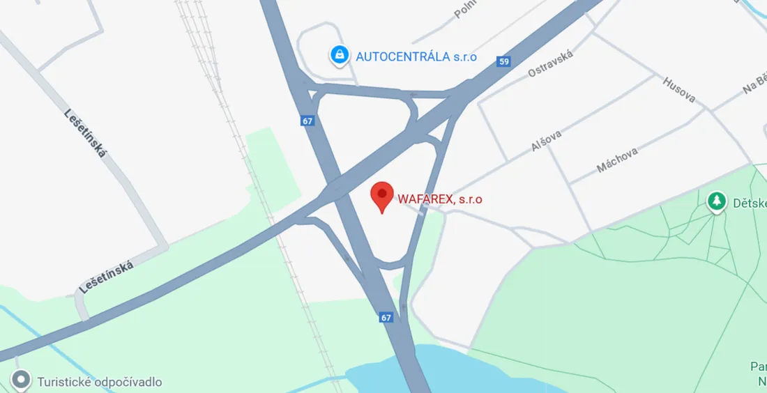 Mapa prodejny WAFAREX Karviná